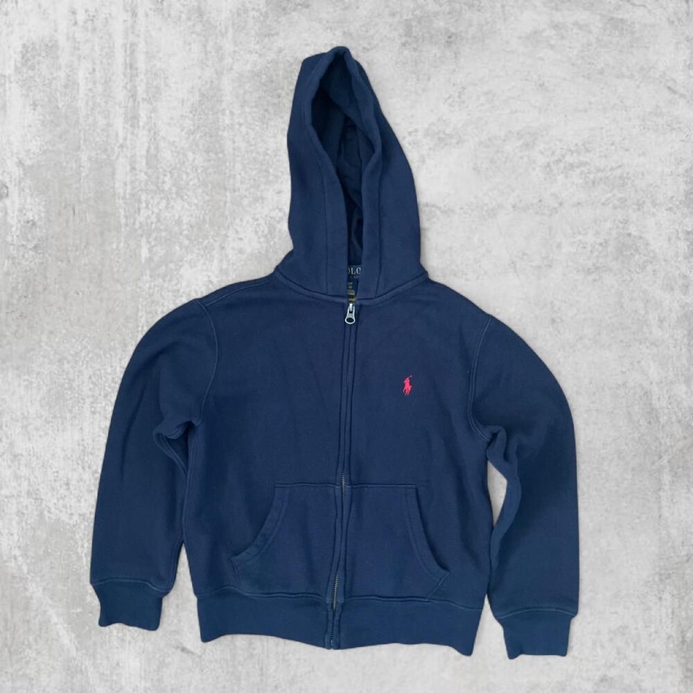 Polo Ralph Lauren Kids Full Zip Hoodie Sweatshirt Red Pony Size 8 S/P
